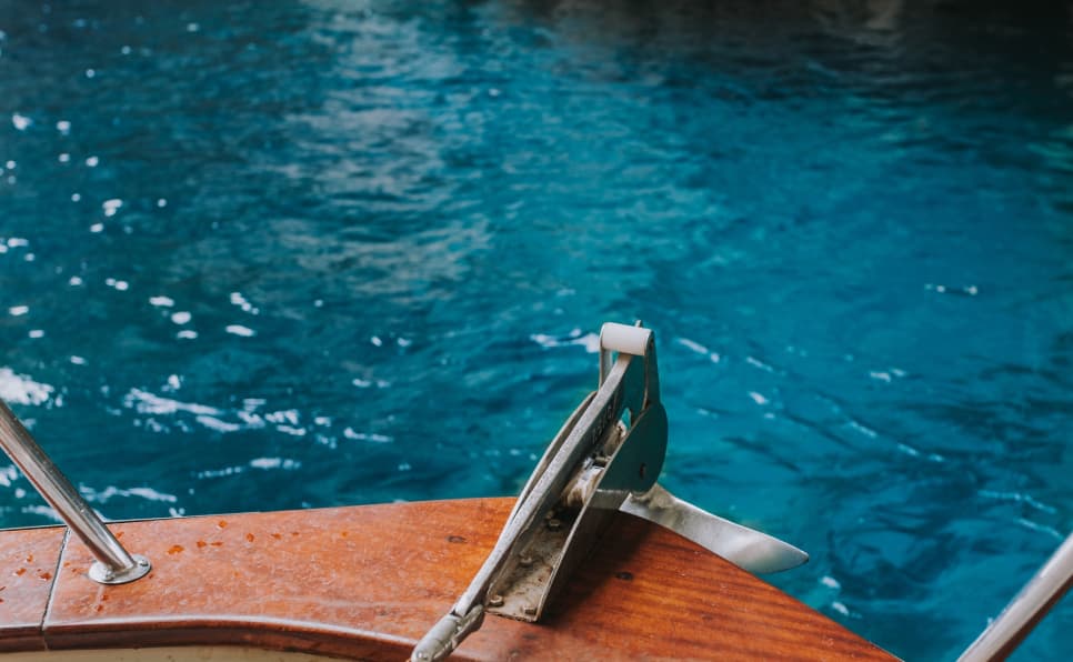 Sailboat on bright blue water
