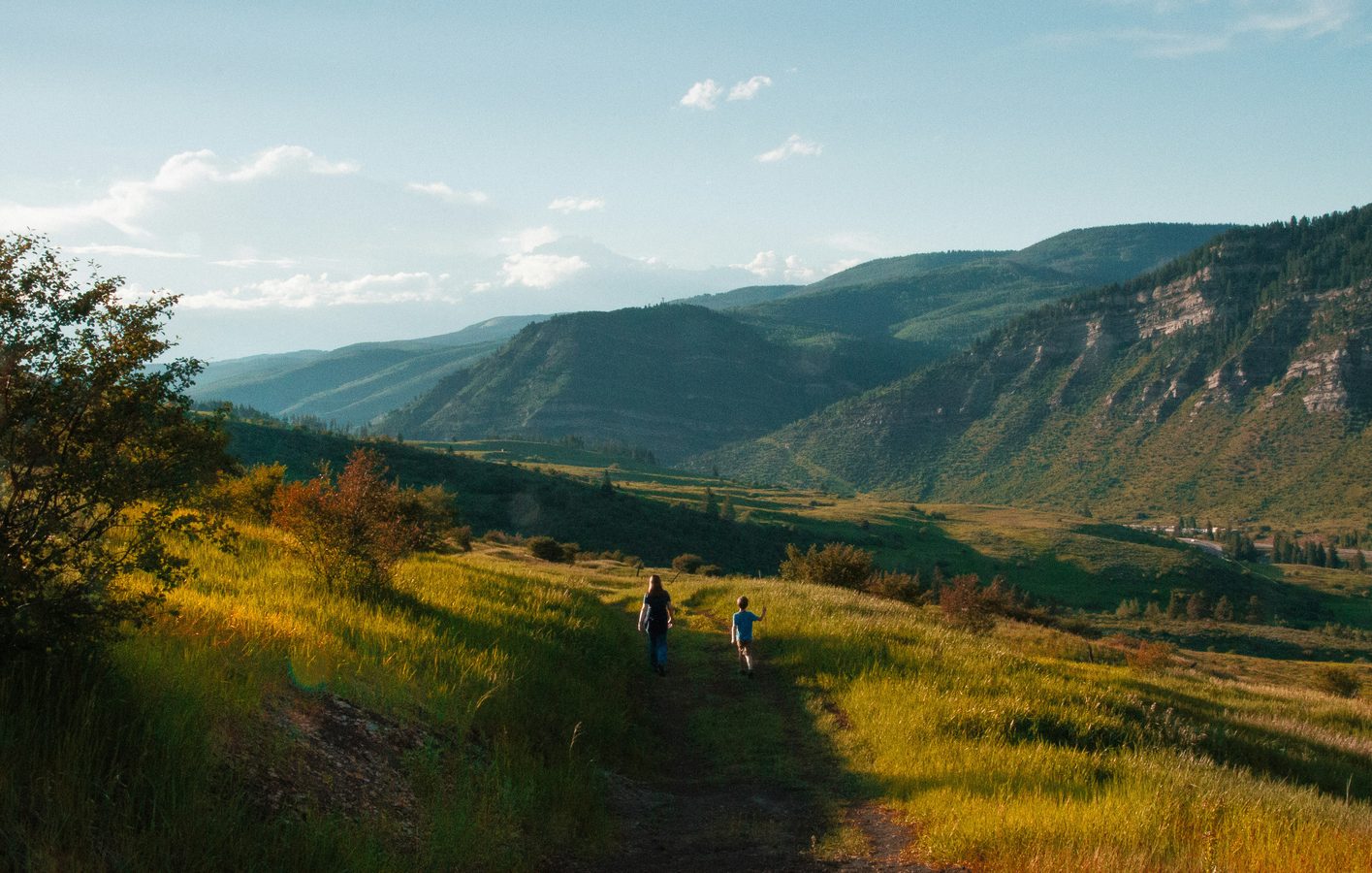 Family hiking in Colorado